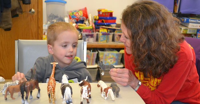 Speech Therapy with Young Boy